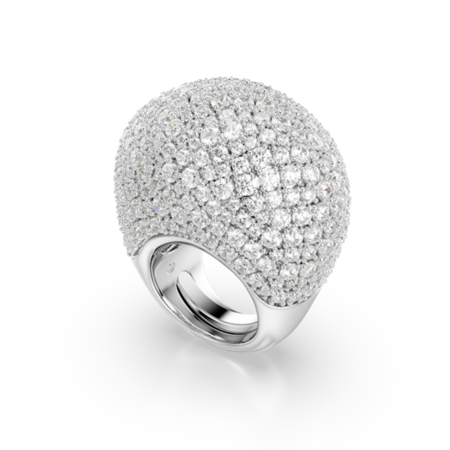 Resim Sublima Kokteyl Yüzüğü, Büyük, Beyaz, Rodyum kaplama