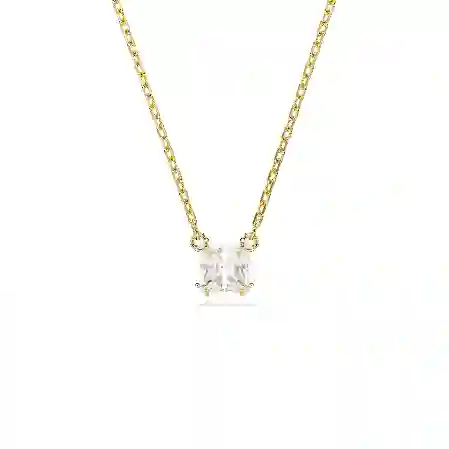 Resim Stilla Attract Kolye, Kare kesim, Beyaz, Altın rengi kaplama