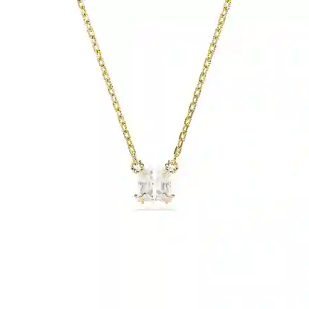 Resim Stilla Attract Kolye, Kare kesim, Beyaz, Altın rengi kaplama