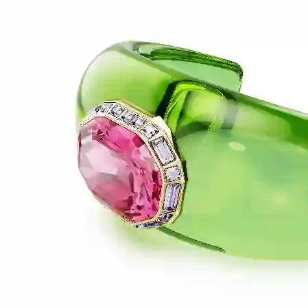 Resim Dulcis Kelepçe, Set (2), Sekizgen kesim, Pavé, Çok renkli, Altın rengi kaplama