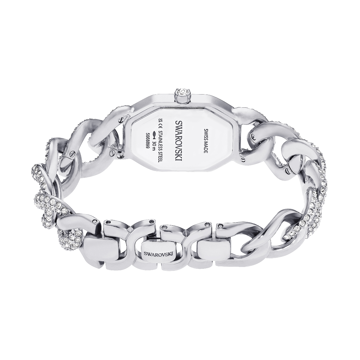 Resim Dextera Chain Saat, İsviçre Üretimi, Kristal bileklik, Gümüş Rengi, Paslanmaz çelik