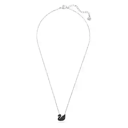 Resim Swan Kolye Ucu, Kuğu, Küçük, Siyah, Rodyum kaplama