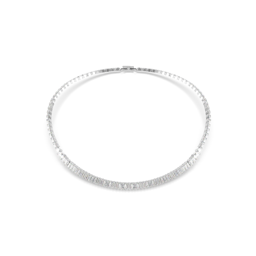 Resim Matrix Kolye, Baget kesim, Beyaz, Rodyum kaplama