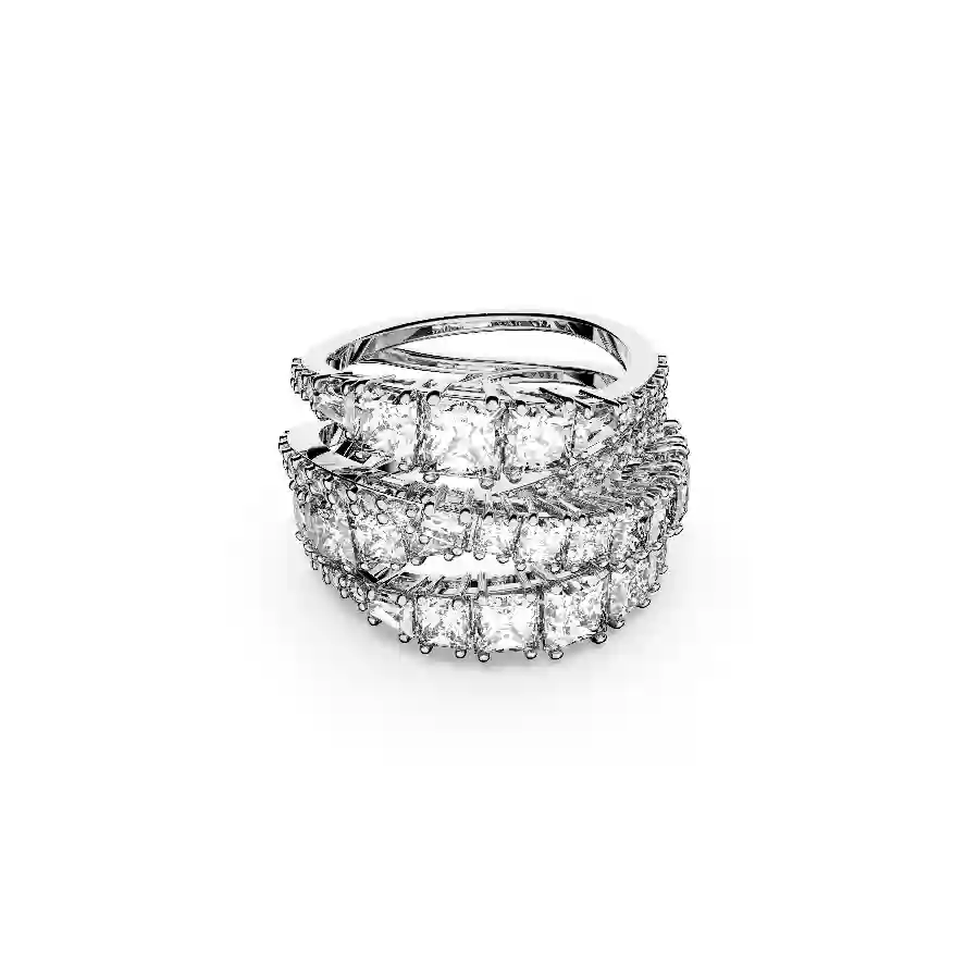 Resim Twist Wrap Yüzük, Karışık kesimler, Beyaz, Rodyum kaplama