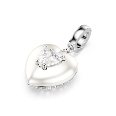 Resim Idyllia Charm, Karışık kesimler, İnci rengi kaplama, Kalp, Beyaz, Rodyum kaplama