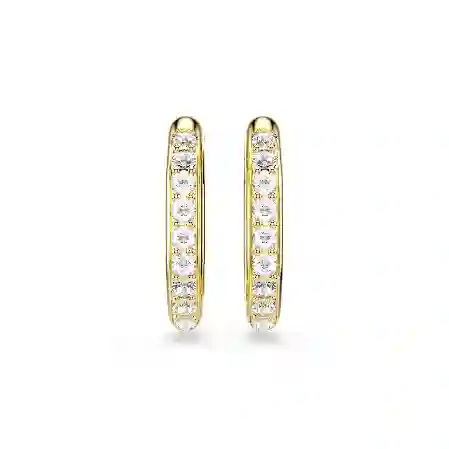 Resim Dextera halka küpeler, Sekizgen şekil, Yuvarlak kesim, Beyaz, Altın rengi kaplama