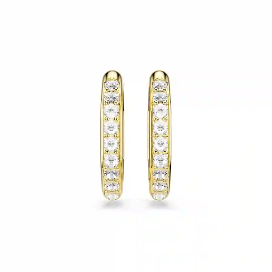 Resim Dextera halka küpeler, Sekizgen şekil, Yuvarlak kesim, Beyaz, Altın rengi kaplama