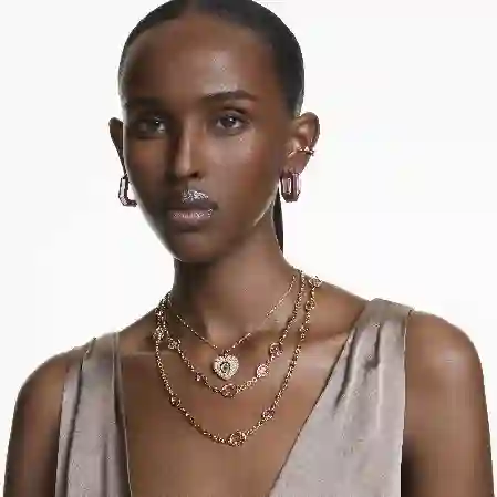 Resim Lucent halka küpeler, Sekizgen şekil, Küçük, Pembe