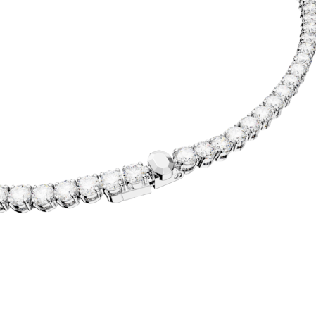 Resim Matrix Tennis Kolye, Yuvarlak kesim, Beyaz, Rodyum kaplama