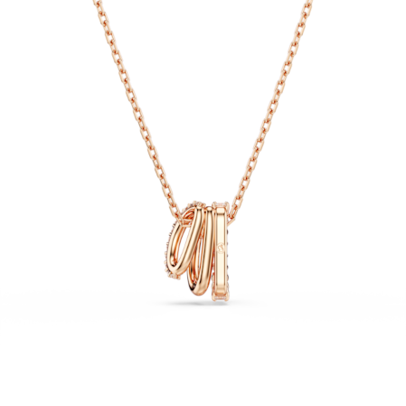 Resim Hyperbola Kolye, Karışık kesimler, Beyaz, Pembe altın rengi kaplama