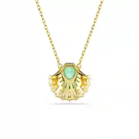 Resim Idyllia Kolye, Karışık kesimler, Deniz Kabuğu, Yeşil, Altın rengi kaplama