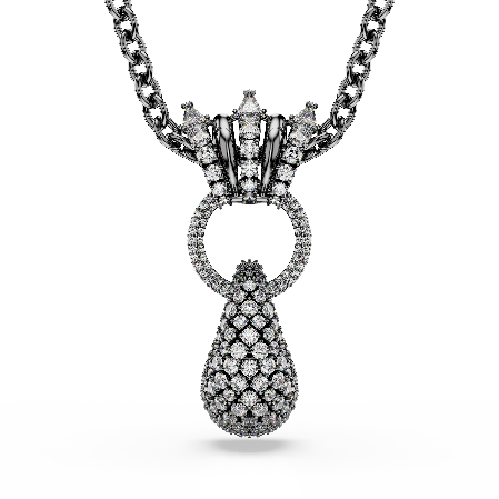 Resim Sublima Kolye, Karışık kesimler, Beyaz, Rutenyum kaplama