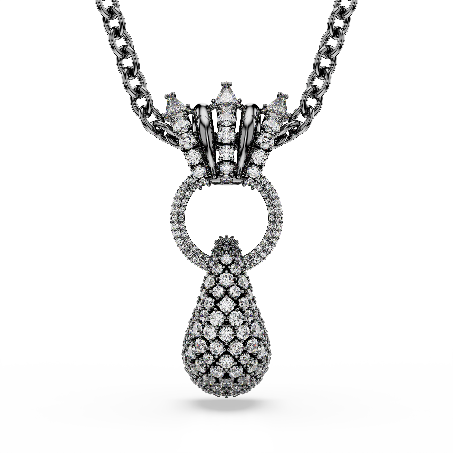 Resim Sublima Kolye, Karışık kesimler, Beyaz, Rutenyum kaplama