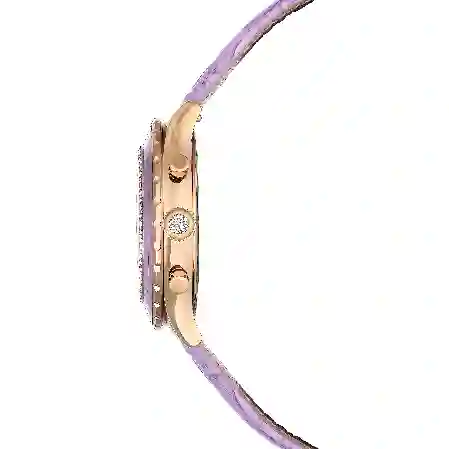 Resim Octea Chrono Saat, İsviçre Üretimi, Deri kayış, Mor, Pembe altın rengi yüzey