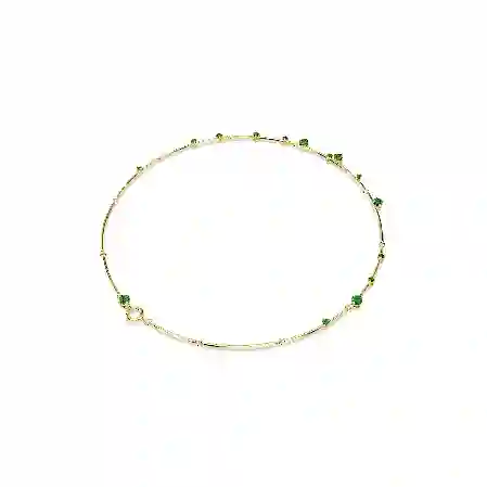 Resim Constella Kolye, Karışık yuvarlak kesimler, Yeşil, Altın rengi kaplama