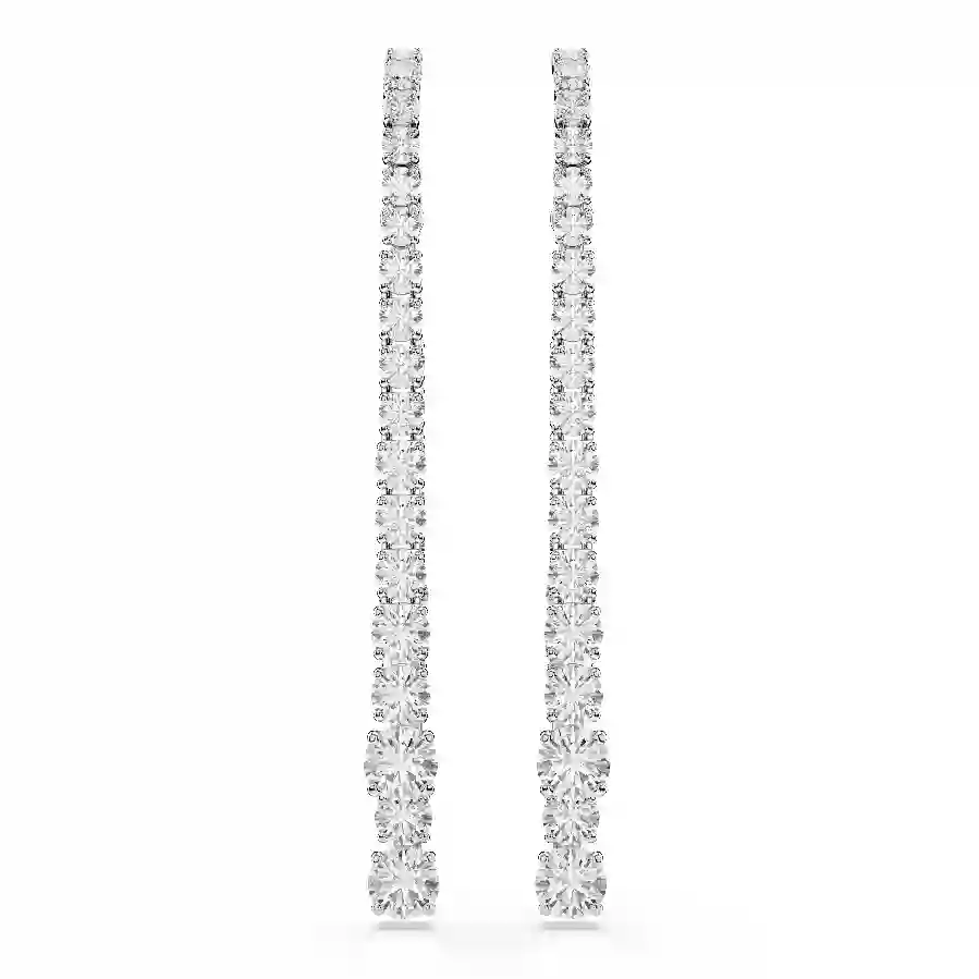 Resim Matrix damla küpeler, Yuvarlak kesimlerin renk geçişleri, Beyaz, Rodyum kaplama