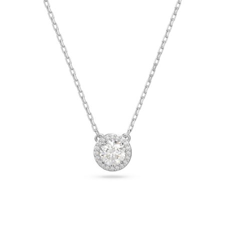 Resim Constella Kolye, Yuvarlak kesim, Pavé, Beyaz, Rodyum kaplama