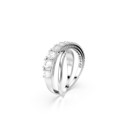 Resim Hyperbola Yüzük, Karışık kesimler, Beyaz, Gümüş renkli yüzey