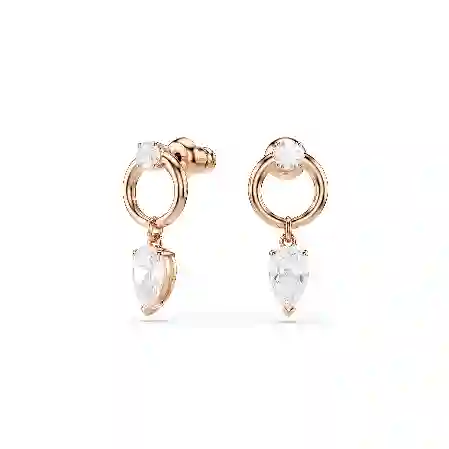 Resim Mesmera Set, Armut kesim, Yuvarlak kesim, Beyaz, Pembe altın rengi kaplama