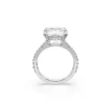 Resim Stilla Yüzük, Kare kesim, Beyaz, Gümüş renkli yüzey