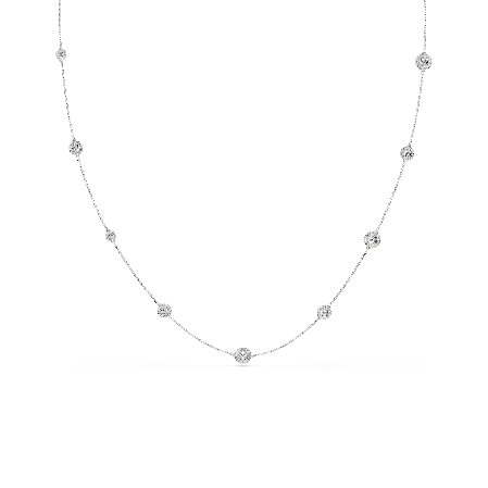 Resim Una Angelic Dizi Kolye, Yuvarlak kesim, Beyaz, Rodyum kaplama