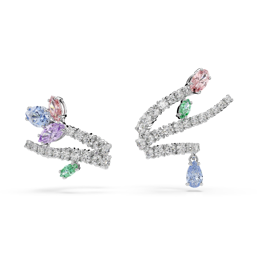 Resim Ariana Grande x Swarovski kelepçe küpe, Karışık kesimler, Çok renkli, Rodyum kaplama