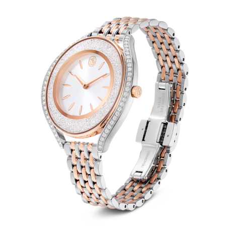 Resim Crystalline aura Saat, İsviçre Üretimi, Metal bileklik, Rose Altın tonu, Karışık metal yüzey
