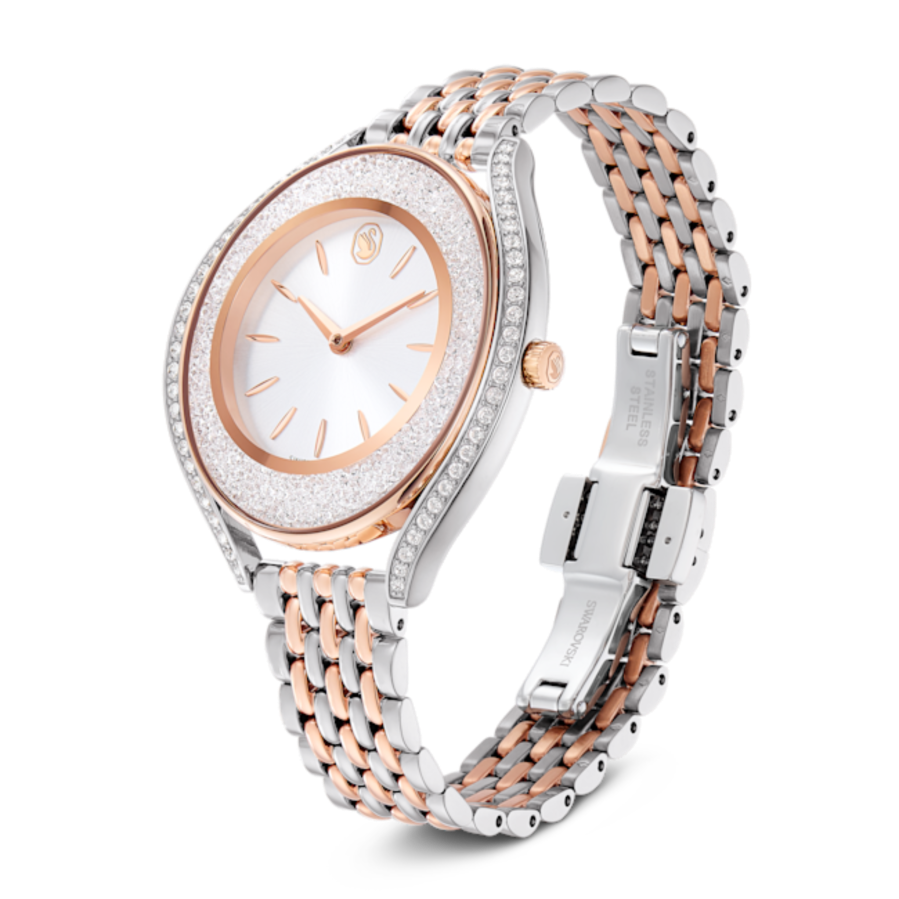 Resim Crystalline aura Saat, İsviçre Üretimi, Metal bileklik, Rose Altın tonu, Karışık metal yüzey