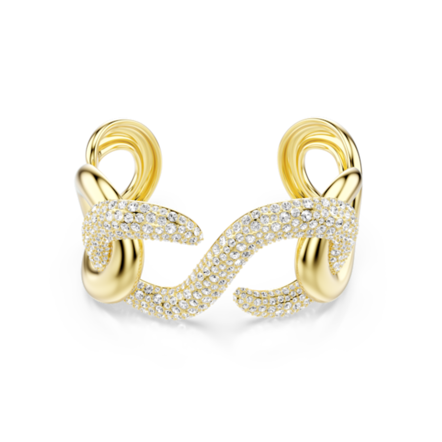 Resim Dextera Kelepçe, Yuvarlak kesim, Beyaz, Altın rengi kaplama