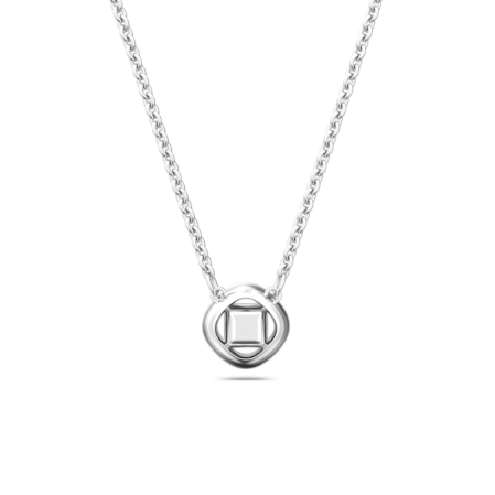 Resim Angelic Kolye, Kare kesim, Mavi, Rodyum kaplama