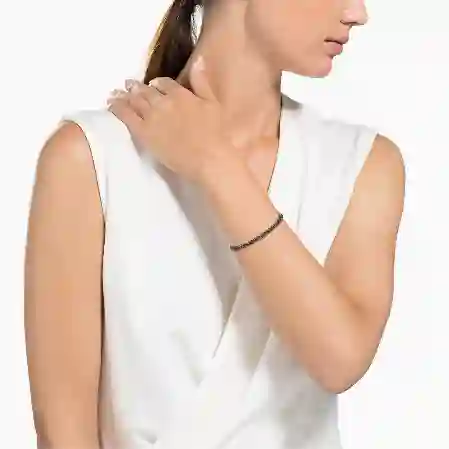 Resim Matrix Tennis Bileklik, Yuvarlak kesim, Gri, Rutenyum kaplama