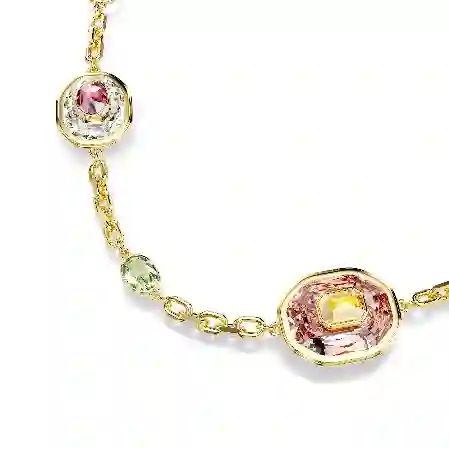 Resim Chroma Dizi Kolye, Sekizgen kesim, Çok renkli, Altın rengi kaplama