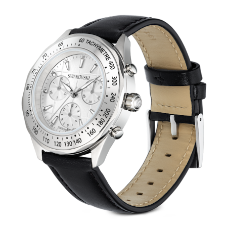 Resim Dextera Tachymetre Saat, İsviçre Üretimi, Deri kayış, Gümüş Rengi, Paslanmaz çelik