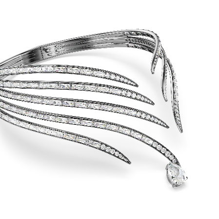 Resim The Vienna Collection Gerdanlık, Tüy, Beyaz, Rutenyum kaplama