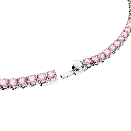 Resim Matrix Tennis Kolye, Yuvarlak kesim, Pembe, Rodyum kaplama