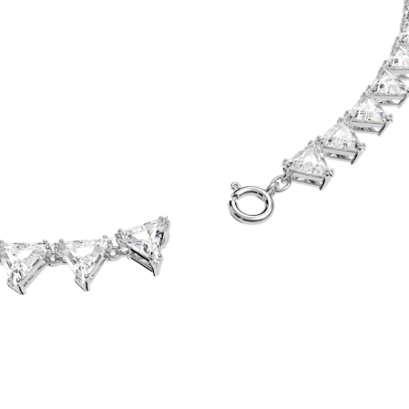 Resim Ortyx Tennis kolye, Üçgen kesim, Beyaz, Rodyum kaplama