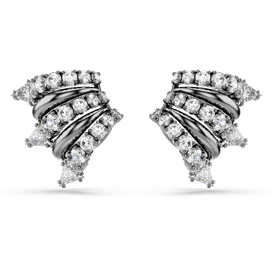 Resim Sublima kelepçe küpe, Beyaz, Rutenyum kaplama