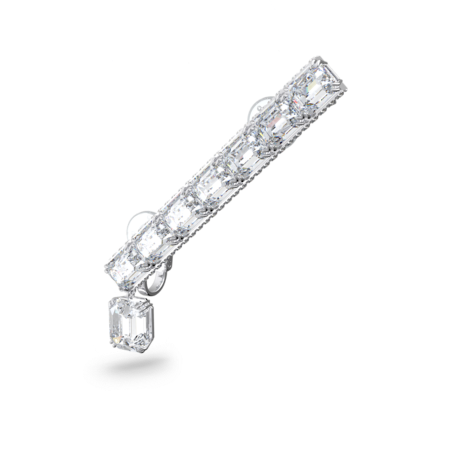 Resim Millenia Kelepçe Küpe, Tekli, Sekizgen kesim, Beyaz, Rodyum kaplama