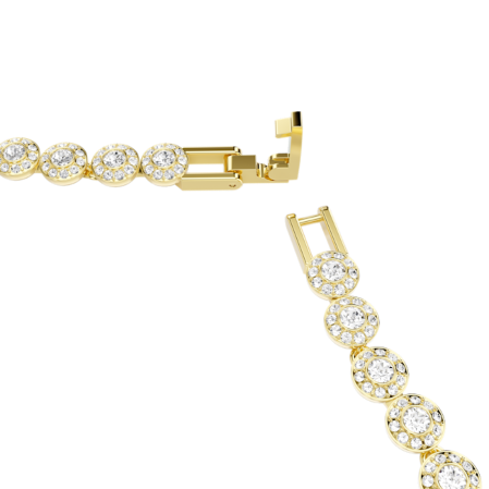 Resim Una Angelic Kolye, Yuvarlak kesim, Küçük, Beyaz, Altın rengi kaplama