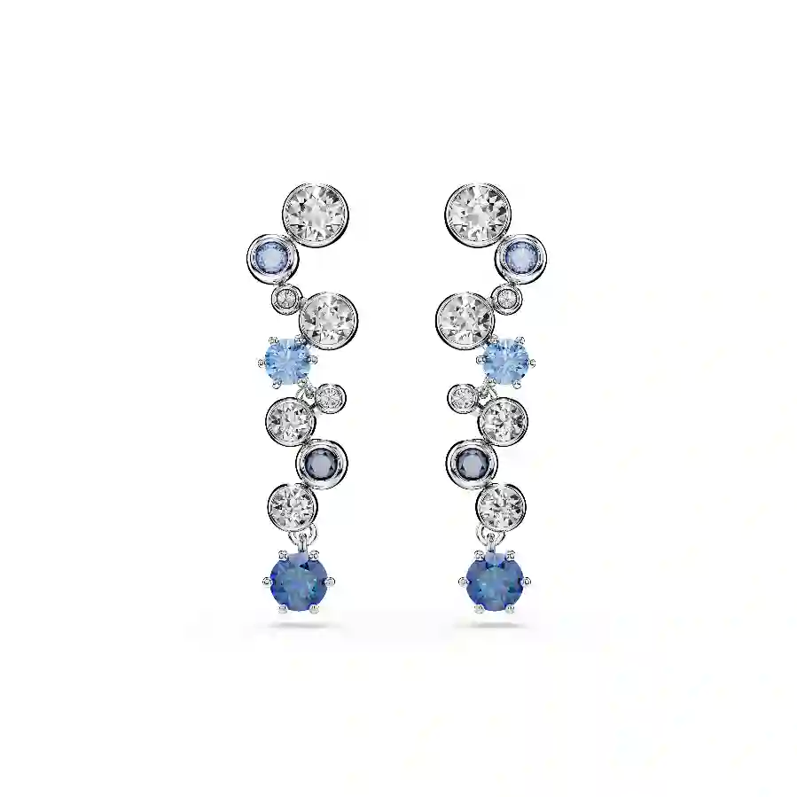 Resim Constella damla küpeler, Karışık kesimler, Mavi, Rodyum kaplama