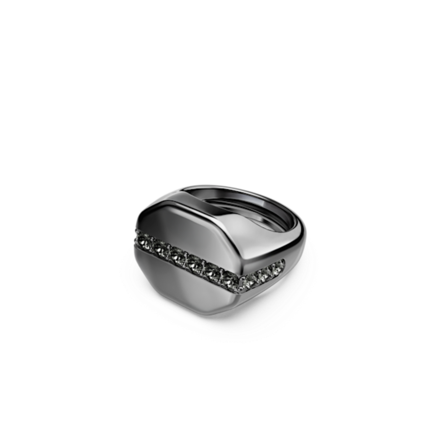 Resim Dextera Octagon Yüzük, Sekizgen şekil, Yuvarlak kesim, Siyah, Rutenyum kaplama