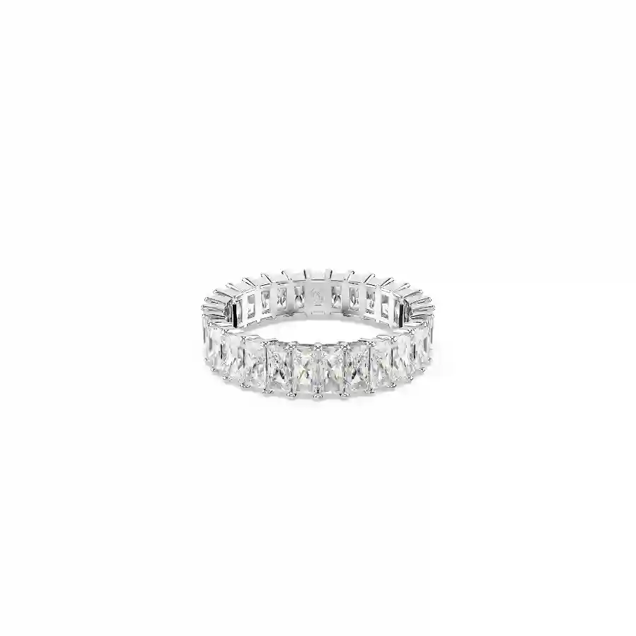 Resim Matrix Yüzük, Baget kesim, Beyaz, Rodyum kaplama