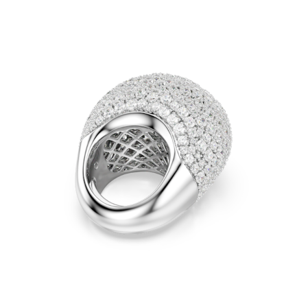 Resim Sublima Kokteyl Yüzüğü, Büyük, Beyaz, Rodyum kaplama