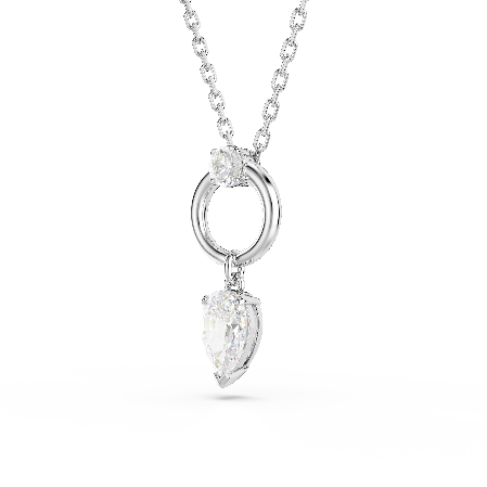 Resim Mesmera Kolye, Armut kesim, Beyaz, Rodyum kaplama