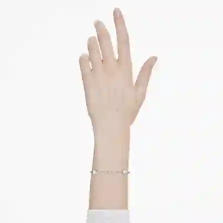 Resim Imber Bileklik, Yuvarlak kesim, Beyaz, Rodyum kaplama