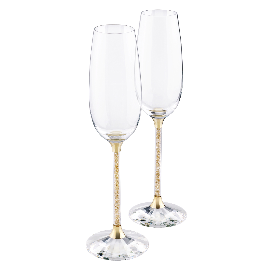 Resim Crystalline Şampanya Kadehleri, Altın Rengi (2’li Set)