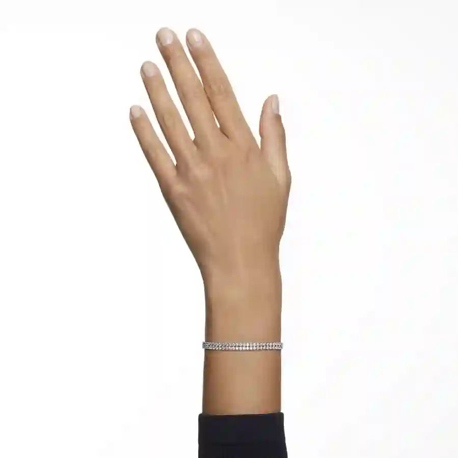 Resim Subtle Tennis bileklik, Yuvarlak kesim, Beyaz, Rodyum kaplama