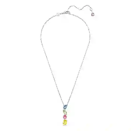 Resim Gema Y Kolye Ucu, Karışık kesimler, Çok renkli, Rodyum kaplama