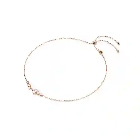 Resim Constella Kolye, Kristal inci, Yuvarlak kesimler, Beyaz, Pembe altın rengi kaplama