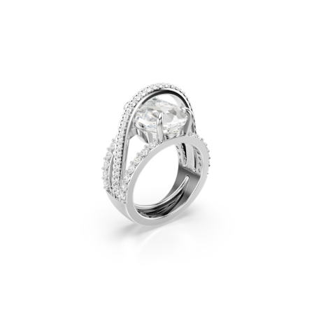 Resim Hyperbola Kokteyl Yüzüğü, Karışık kesimler, Beyaz, Rodyum kaplama